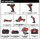 Milwaukee M18 2694-25 Cordless 5 Tool Combo Kit 2 Batteries   Charger