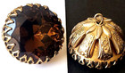 Vintage Button   Jewel With Very Fancy Back Like A Big Faceted Topaz  C 1950 s