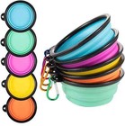 2 Portable Travel Collapsible Foldable Pet Dog Bowl For Food   Water Bowls Dish