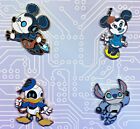 Disney Parks 4 Pin Set Robot Mickey Minnie Donald Stitch - Booster Pack - New