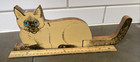 Wooden Cat Wall Hanging With Hinged Tail