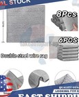 6 Pack Multifunctional Non-scratch Wire Dish Cloth Mesh Knit Cleaning Cloth Us