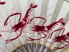 China Modern Famous Painter Qi Baishi Shrimp Calligraphy Painting Folding Fan