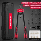 Wetols Rivet Nut Tool Kit 14  Rivnut Hand Tool With 7 Mandrels   70pcs Rivet