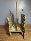 Elegant Vintage Solid Brass Decorative Storage Patina Book Magazine Holder Heavy