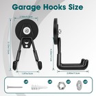 2pcs Heavy Duty Magnetic Hooks With Anti-slip Coating  Strong Garage   Garden