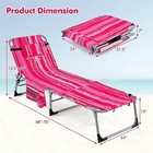 New Folding Tanning Chair  Face   Arm Hole  Adjustable Beach Lounge With Pillow