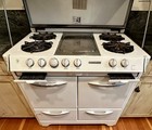 Vintage 1950s O   keefe   Merritt Gas Stove     4 Burner W  Griddle   Grillevator
