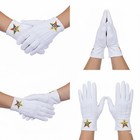 Masonic White Oes Order Of The Eastern Star Cotton Xl Gloves Embroidered Logo
