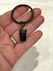 20pcs Black Drapery Matte Stainless Steel Metal Curtain Rings With Clips 1 3 8   