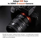 K f Concept Adapter For Nikon Ai F Mount Lens To Sony E Nex Mirrorless Cameras