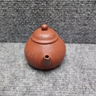 Vintage Miniature Yixing Red Clay Teapot Engraved Chinese Calligraphy 