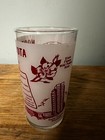 Vintage North Dakota State Map Frosted Glass Tumbler Souvenir Hazel Atlas