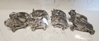 Rare Frankli Wild Set Of 8 Pewter Animal Place Card Holders Elephant Tiger Rhino