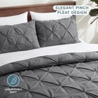 Pintuck Pinch Pleat Comforter Set - Down Alternative - Queen Grey Pintuck