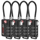 Tsa Approved Cable Luggage Locks  Re-settable Combination With Black 4 Pack