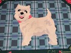 Claire Murray Hand Hooked Wool Rug Westie Dog Plaid Cottage  1993 26 X 38 Exc  
