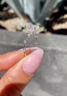 3ct Cut Oval Real Moissanite Hidden Halo Engagement Ring 14k White Gold Band