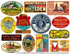 Luggage Labels  2 Sticker Sheets  Hotel Baggage Labels  Reproductions