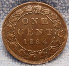 1884 Xf-au High Grade Canada Large Cent Victoria Coin Canadian