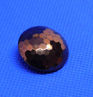 Large Vintage Button Black Glass Painted Metallic Gold Faceted Hexagon Shank