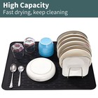 Extra Large Silicone Dish Drying Mat - Xl Size 23    X 18    23 X 18 Inch  Black