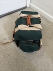 Vintage Canon Camera Bag Green Canvas Leather Trim Strap 12 X 9 X 7 Padded Case