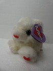Vtg Puffkins Collection Hugs White Bear Plush Red Hearts Nose Paws 5 