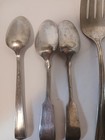 Lot Of 9 Silver Plated Serving Sppons  Piece Server  Ladle  Pickle Fork  Tspoons