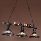 39  Wrought Iron Ball Design Wood Pool Table Light Billiard Lamp W Glass Shades
