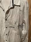 David Bowie By Keanan  Duffty White Striped Button Up Dress Shirt Size Xl   Euc