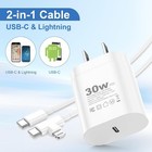 2 Pack 30w Usb-c Fast Charger Adapter For Iphone  Samsung Galaxy 6ft