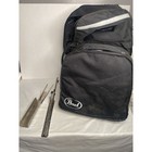 Pearl Wa Steel Shell Snare 14  Drum W  Black Rolling Carrying Case   Music Stand