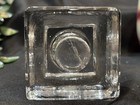 Clear Cut Glass Crystal Inkwell  2 3 8   tall  2 5 8    X 2 5 8    Bottom 1890-20 s