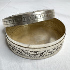 Cambodian Repousse Floral Silver Betel Box Intricate Hand Carved Folk Art Box