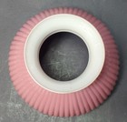   Ribbed Student Oil Lamp Shade Cased Glass 7  Fitter Salmon Pink - Antique
