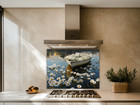 Daisy Boat Splashback     Floral Lake Scene  Uv Printed Toughened Stove Backsplash