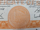 Vintage 1950s Pennsylvania Railroad Co  Stock Certificate   Orange  monopoly 