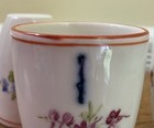 Rare Antique Kpm Berlin 3 Porcelain Cups 2  Outside Scepter Handpainted Floral