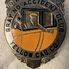 Rare Vintage 1940s Gray Club Yellow Cab Badge   Union Rules Book Transportation 