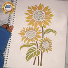 Sunflower Stencil  6x9 Inches  - Reusable Sun Flower Stencils For Painting On Wo