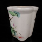 Chinese Old Porcelain Pink Flower Bird Lotus Pattern Flower Pot