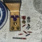 World War 2 Memorabilia  Sterling Rifle Badge  War Medal  24k Honorary Discharge