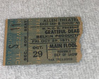 Grateful Dead 1971  Original Concert Ticket Stub Cleveland Jerry Garcia Ephemera