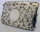 Beautiful English Solid Sterling Silver Card Case 1903 Antique Edwardian