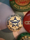 Lot Of 9 Vintage Variety Of Teamsters Union Pinback Pin Buttons