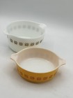 Pyrex Town And Country Round Casserole Dishes White 475 1 Qt Goldenrod 471 1 Pt
