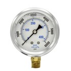 Liquid Filled Lower Mount Pressure Gauge With 2 5  Dial  0-6000psi  1 4 male Npt