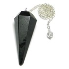 Reiki Crystal Products Natural Black Stone  Dowser Pendulum Six Faceted Crystal