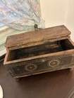 Vintage Wooden Dowry Chest  Hand Made- Detailed Work 